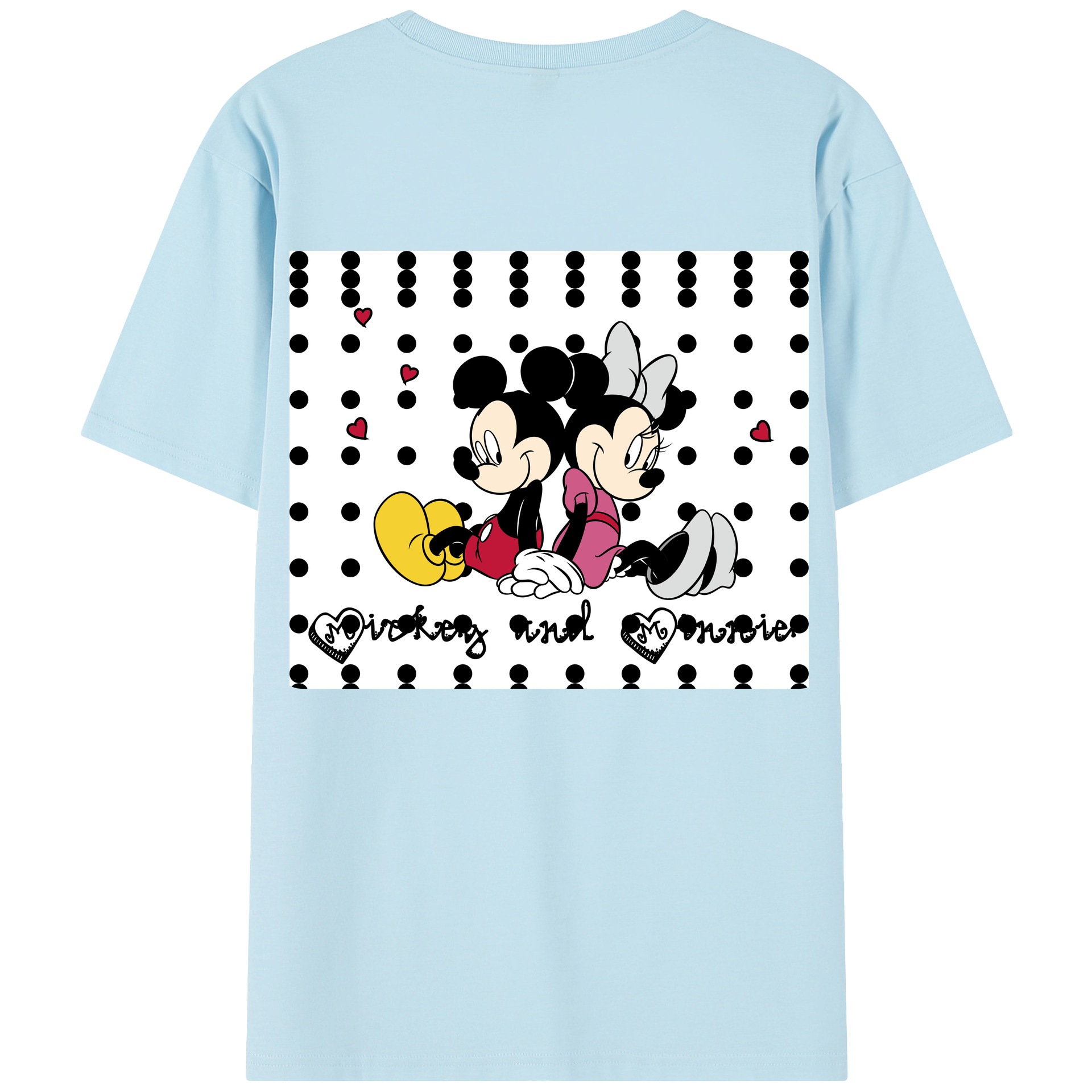 （画像用） ミッキーマウス Mickey Mouse 綿100％半袖Tシャツ（背面プリント）